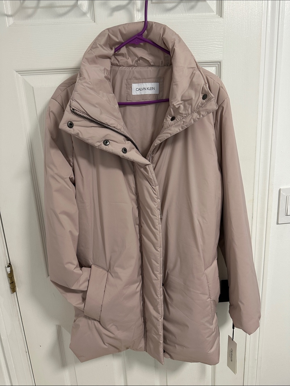 Calvin Klein Dusty Rose Down-Style Puffer Coat